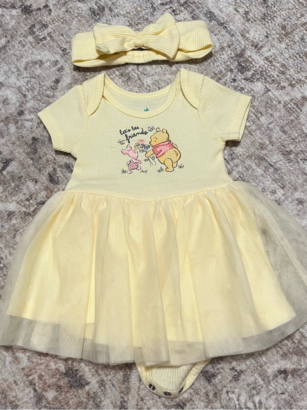 Yellow Winnie the Pooh Tutu Bodysuit with Headband